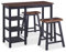vidaXL Set Muebles Bar 3 Piezas Negro Mobiliario Mesa Silla Alta Salón Cocina