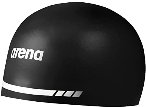 Arena Cuffia da nuoto 3D Soft USA, unisex, per adulti, in silicone, per allenamenti e gare, colore nero, taglia L