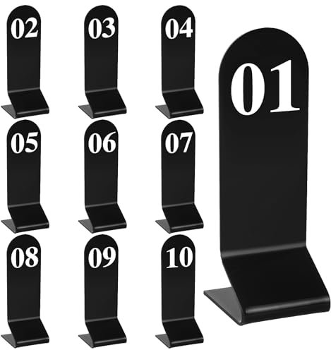 Aspire 10 Stück Tischnummern 1-10, Acryl Tischkarten Tischnummern Halter Zelt Doppelseitige Tischzahlen für Restaurant