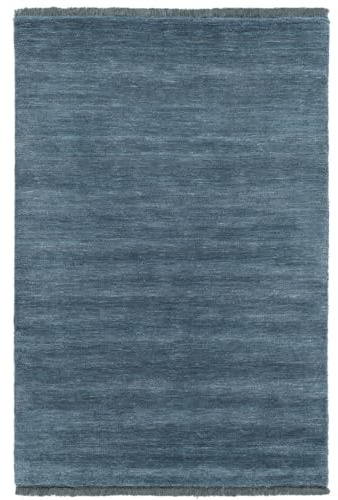 RugVista Handloom Fringes Teppich, 100 x 160 cm, Dunkel Teal | Moderne, Rechteckig, Niedriger Stapel, Nur chemische Reinigung, Wohnzimmer, Esszimmer, Schlafzimmer