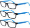 MODFANS (3 Pack Lesebrille 1.75 Herren/Damen,Gute Brillen,Hochwertig,Rechteckige,Komfortabel,Super Lesehilfe,fur Manner und Frauen,(3 Blau)