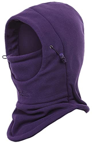 Azarxis Cagoule Moto Tour de Cou Adulte Cache Cou Cache Nez Balaclava Polaire Chaud Hiver pour Homme Femme Ski Chasse (Violet Foncé)