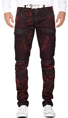 Cipo & Baxx Herren Jeans CD581-bans Bordeaux W33/L32