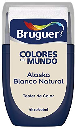 Bruguer Tester Colores del Mundo Pintura para paredes monocapa Alaska Blanco Natural, 30 Mililitros