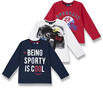 Chicco, Conjunto de 3 Camisetas Niño, Camisetas Niño de Manga Larga de Algodón, Designed in Italy