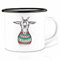 Ligarti Emaille Tasse (leicht & robust) | Camping Becher handveredelt in Deutschland | Trinkbecher für Kinder, Kaffeetasse, Emaillebecher | Essende Tiere (Reinhold, 500ml)