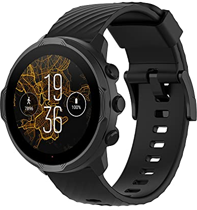 Yikamosi 24MM Schnellverschluss Weiches Silikon rostfreiem Metallverschluss Ersatzbänder für Frauen und Männer Kompatibel mit Suunto 7/Suunto 9/9 Baro,Schwarz