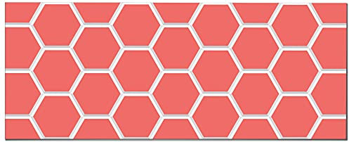Panorama Crédence Adhésive Cuisine Tuile Hexagonale Rose Saumon 40x100 cm - Protege Mur - Protection Anti Eclaboussure