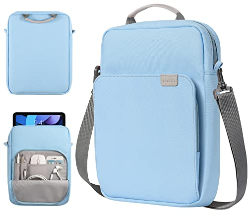 TiMOVO 9-11 Funda para Tableta con Correa de Hombro para iPad 11 Pulgadas A16 2025, iPad 10ª Gen.10.9, iPad 10.2, iPad Air 11/Air 5ª/4ª Gen. 10.9, Galaxy Tab A9+/A9 Plus 11, Azul Claro
