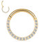 Hengkaixuan G23 Titan Septum Schmuck 16G Daith Ohrringe Clicker Gold Nahtloser Higned Segment Rook Conch Knorpel Helix Creolen Nase Hoop Piercing Mit CZ 10mm
