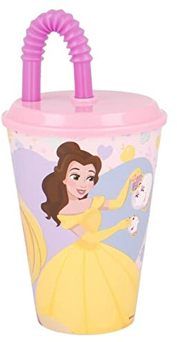Gold1 Kids Character Sports Tumbler 430ML Drinking Re-usable Plastic Cup with Straw (Princess)