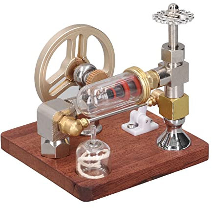 Cryfokt Stirling Engine Motor Model, Adjustable Speed Engine Model, Micro Generator Model with Vertical Flywheel, Hot Air External Combustion Engine for Kids Adults Learning