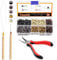 Tanstic 753Pcs Hair Extension Kit, including 750Pcs 5 Colors Silicone Lined Micro Rings Beads with Hair Extension Pliers, Pulling Hook Loop and Needle Threader (Black, White, Brown, Beige, Dark Brown)