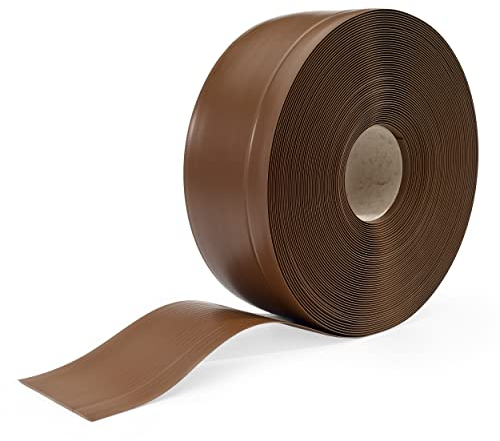 Quest Weichsockelleiste, Abschlussleiste Breit - 70 mm x 20 mm - Sockelleiste PVC, Flexible Knickleiste für Wand, Boden - Dekorativ, UV-Beständig - 5 Meter, Braun