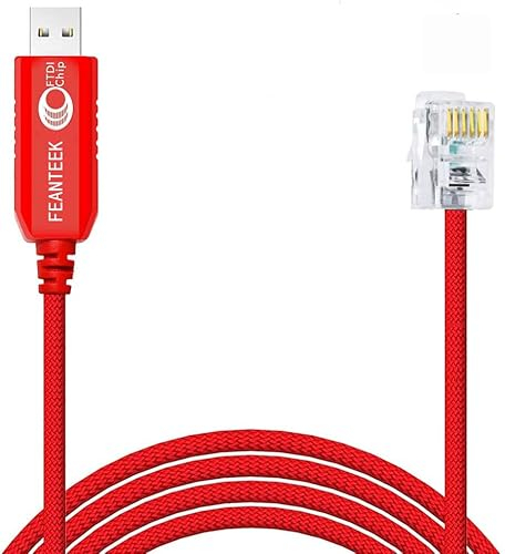 Feanteek USB auf RJ12 Skywatcher Teleskop AZGTI Halterung / AZGTe Mount PC Connect EQMOD Kabel als Ersatz für das Handsteuerungskabel (1,8 m)