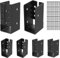 FMhotu Concealed Joist Hanger (6 Pack, 2x4 Outdoor Concealed-Flange Joist Bracket with Screws, Q235B Steel Powder Coated Concealed Mount Light Joist Hangers for 2x4 Beam, Swing, Handrail, Fence