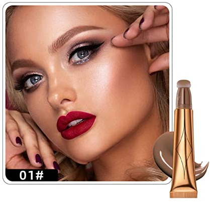 Lucoss Contouring Stick, Contour Beauty Wand, Bronzer Stick Zauberstab Make-up Konturstab Flüssiges Rouge Mit Kissenapplikator, Natürlich Mischbare Creme Concealer Stick (Contour)
