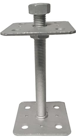Internal Post PERGOLA Galvanised Adjustable Elevator Bolt Down Holder 200mm M20 - 100x100mm 4x4