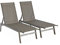 2er-Set Liegestuhl aus Textilene und Metall mit mehreren Positionen. Taupe. L 155 x P 59 x H 106 cm