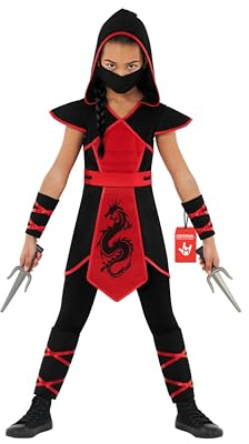 Morph Deguisement Ninja Fille, Costume Ninja Halloween Fille, 7-9 Ans