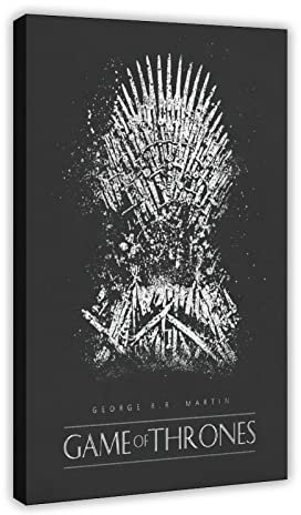 VOLBOZ Iron Throne Game of Thrones Dormitory Bedroom Art Deco Poster Canvas Poster Wall Art Decor Print Picture Paintings for Living Room Bedroom Decoration Frame-style 24x36inch(60x90cm)