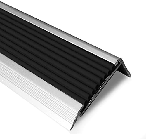 Treppenkantenprofil Treppenprofil Treppenkanten-Aluminium, Stufen-/Schwellenschutz für den Innen- und Außenbereich, Rutschfester Bodenbelag-Übergangsstreifen, L-förmige Treppenkappen-Kantenverkleidun