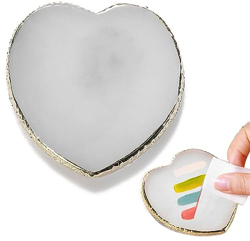 1 Stück Natürliche Harz Nagel Paletten Kunst Palette Diy Design Nail Art Nail Art Nagel Herz Shaped Make Up Palette Mischen Werkzeuge Display Board Gel Farbe Malerei Tablett Maniküre Werkzeug (