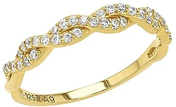 Amor Ring 925 Sterling Silber Damen Ringe, mit Zirkonia synth., Weiß, Kommt in Schmuck Geschenk Box, 2037346