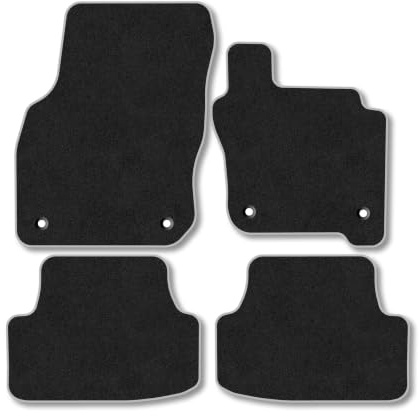 VW Golf (2020+) [Mild-Hybrid] Carpet Car Mats | Grey Edge Trim Tailored Fit Floor Mats Full Coverage Protection Accessories Easy Clean Anti Slip Made in the UK
