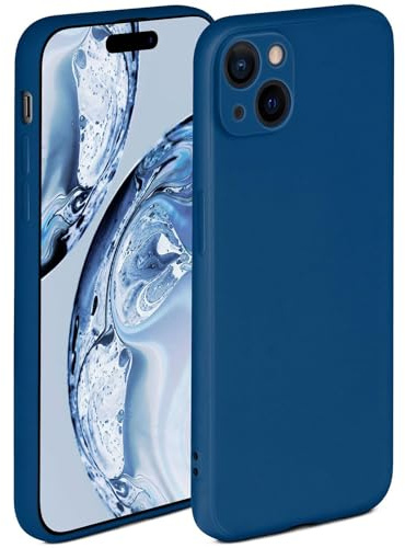 ONEFLOW Soft Case für iPhone 15 Hülle aus Silikon mit Kameraschutz, Silikonhülle mit erhöhtem Schutz fürs Display, Backcover Schutzhülle, weiche Handyhülle, Blau