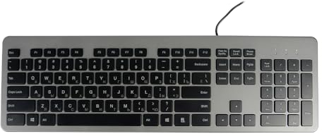HDWR typerCLAW-PC120R Kabelgebundene Tastatur, Kyrillisch-Unterstützung, Leise Folientasten, Russisches Layout, USB 3.0, Schwarz, Desktop Design
