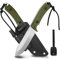 GREIFS® Outdoor-Messer aus D2 Stahl mit Kydex Holster und Feuerstahl, edles Survival Messer für die Bushcraft Ausrüstung, Jagdmesser, Schnitzmesser, Fahrtenmesser (Milan/Silber-Grün)