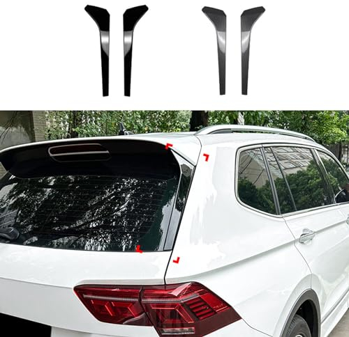 2Pcs Auto Flanke Heckspoiler für VW Tiguan R Line MK2 2017+, Auto Heckscheibe Spoiler Seitenflügel Außen Styling Body Kit