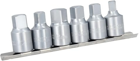 GEPCO Jeu de clés de service d'huile 1/2, 3/8, carrées pour changement d'huile, douilles 8, 10, 12, 14 mm, compatibles avec Renault Citreon, Peugeot