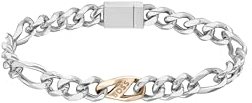 BOSS Jewelry Men's RIAN Collection Chain Bracelet in Stainless Steel with a Charm - 1580613M