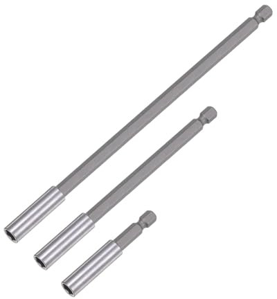 sourcing map 3 Sizes - 2, 4, 6 Magnetic Drill Bit Extension Set, 1/4 Hex Shank 1/4 Socket Magnetic Bit Holder Extensions Set Quick-Change for Automotive Maintenance, Household Use