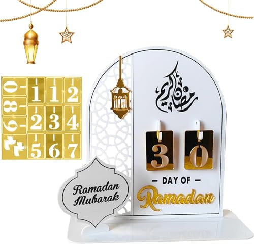 Amebleak Ramadan Kalender Eid Mubarak Dekoration Eid Mubarak Adventskalender Ramadan Kalender Kinder Countdown kalender Ornament Gebet Ramadan Mubarak Deko Wohnzimmer Ramadan Geschenke für Kinder