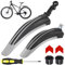 Hejo Fahrrad Schutzblech Set, Universal Schutzbleche Mountainbike mit 2 Roten Reflektoren Aufkleber Sticker, Einstellbar Vorne Hinten Mudguard Schutz für 24-29 Zoll MTB Rennrad (Schwarz ＆ Grau)