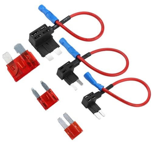 Fuse Taps Set, Small Mini Adding a Circuit Adapter Car Fuse Tap Kit, Low Profile Tap Adapter Piggy Back Blade Fuses Holder for Trucks Cars Boats (Medium Small Micro)
