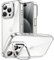 JETech Kickstand Case for iPhone 15 Pro Max 6.7-Inch, Built-in Camera Ring Stand, Non-yellowing Shockproof Phone Bumper Cover, Anti-Scratch Clear Back (Clear)