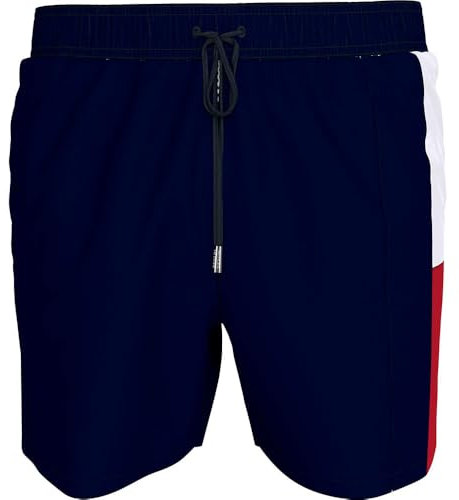 Tommy Hilfiger Short de Bain Homme Medium Drawstring avec Cordon de Serrage, Bleu (Desert Sky), L