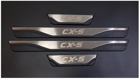 Auto Einstiegsleisten Schutz für Mazda CX-5 2012-2021 2022 2023 2024, TüRschweller Schutz Leisten Schwellerleisten Interieur Ladekantenschutz Edelstahl Material, 4 Stück