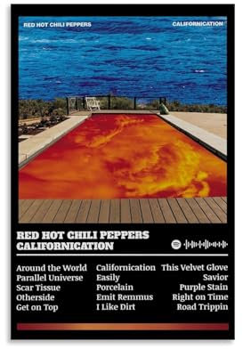DHWDPO Red Hot Chili Peppers Album-Poster, Kalifornikation, Poster, Leinwand, Wandkunst, Dekor, Gemälde für Zuhause, Wohnzimmer, Schlafzimmer, 30 x 45 cm, ungerahmt