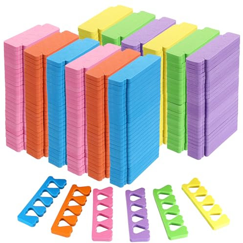 OGANAZI 300 Packs Toe Separator Pedicure, 150 Pairs Toe Separators Foam Bulk for Women Men Feet, Gel Toe Spacers for Nail Toenails Art Painting Polish Spa, Nail Polish Nail Salon (Colorful)