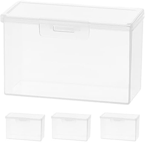 TOYANDONA Playing Card 4pcs Clear Plastic Trading Card Storage Box Plastic Gaming Game Card Holder for Bank Card, Business Card, Game Card