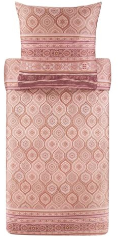 Bassetti Hanbury Bettwäsche + 1 Kissenhülle aus 100% Baumwollsatin in der Farbe Puderrosa P1, Maße: 135x200 + 1 K 80x80 cm - 9329906