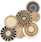 Decoración de pared redonda de pared 7 piezas de ratán decoración boho decoración de canasta de pared rústica tejida de decoración de la pared para dormitorio, sala de estar, decoración de la pared