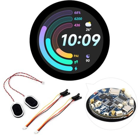 Waveshare ESP32-S3 1.85inch Touch Display Development Board, 360x360, 32-Bit LX7 Dual-Core Processor, Up to 240MHz Frequency, Supports WiFi & BT, Accelerometer & Gyroscope Sensor, ESP32 with Display