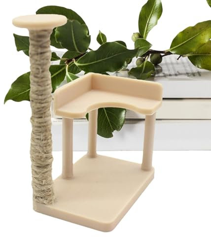 Puppenhaus-Miniatur-Katzen-Klettergerüst,Puppenhaus-Miniatur-Katzen-Klettergerüst,1:12 Puppenhaus Katzenbaum Miniatur | Handgefertigte Landschaftsdekoration, Miniaturlandschaft, winziger Möbel-Katzenk