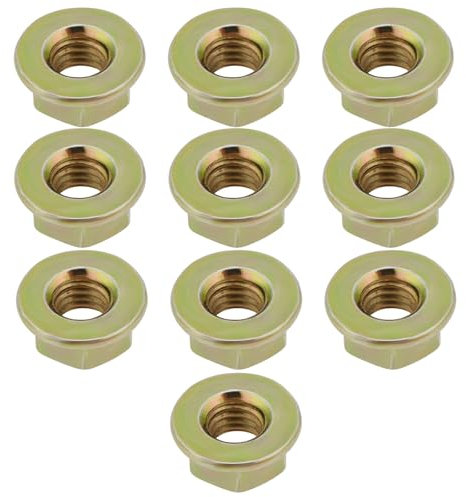 SG Store 100 Pezzi M8 X 1,25 Filettatura Metrica 8 Grado HT Dadi Flangiati Zincati Gialli DIN6923 Dadi Di Bloccaggio Flangiati Esagonali Non Seghettati Per Bulloni Viti